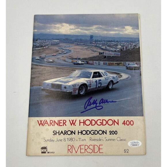 Bobby Allison Signed Program Vintage Warner W Hodgdon 400 JSA COA - Picture 2 of 7